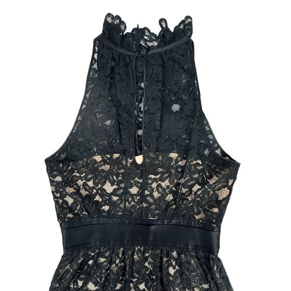 Banana Republic Women Lace Dress Sz 2 Black High Neck Sleeveless Classic Evening - Picture 6 of 16